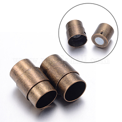 Brass Magnetic Screw Clasps, Column, Antique Bronze, 19x12mm, Hole: 10mm
