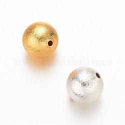Runde Messing matt Perlen, Mischfarbe, 16 mm, Bohrung: 2 mm