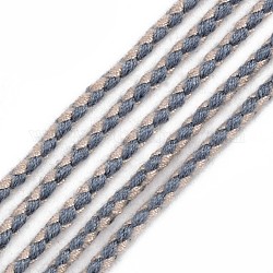 Polyester Braided Cords, Light Steel Blue, 2mm, about 100yard/bundle(91.44m/bundle)