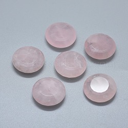 Природного розового кварца кабошонов, граненые, плоско-круглые, 24.5x8.5 мм