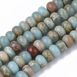 Chapelets de perles en jaspe aqua terra naturel, rondelle, 6x4mm, Trou: 0.8mm, Environ 102~103 pcs/chapelet, 15.94 pouce (40.5 cm)