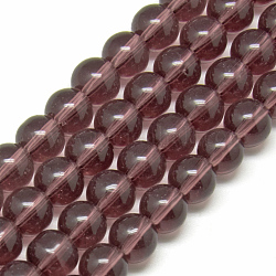Glasperlen Stränge, Runde, lt.purple, ca. 4 mm Durchmesser, Bohrung: 0.5 mm, ca. 80 Stk. / Strang, 13 Zoll
