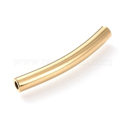 304 шарики из нержавеющей стальной трубы, золотые, 40x5 мм, отверстие : 2.5 мм