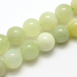 Naturel nouveau pierre de jade rondes chapelets de perles, 6mm, Trou: 1mm, Environ 65 pcs/chapelet, 15.0 pouce