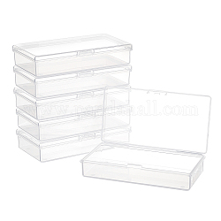 Benecreat 6 шт. прозрачная пластиковая коробка контейнер 12.5x5.5x2.5 см прямоугольный органайзер для хранения с откидной крышкой для бусин, мелкие предметы и другие поделки
