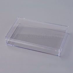 Conteneurs de billes de plastique polystyrène (ps), rectangle, clair, 14.4x9x2.5cm, diamètre intérieur: 14x8.5cm