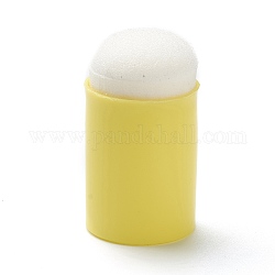 Esponjas de plástico para dedos, embadurnadores de esponja artesanales, para pintar, tinta, fabricación de la tarjeta, columna, amarillo, 32x18mm