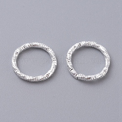 Anelli di salto strutturati in ferro, anelli di salto aperti, per fare gioielli, argento, 10x1mm, 18 gauge, diametro interno: 7.5mm, circa 1900~2000pcs/scatola