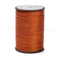 Hilo redondo de hilo de poliéster encerado, cordón de micro macramé, cuerda retorcida, para coser cuero, chocolate, 0.45mm, alrededor de 174.97 yarda (160 m) / rollo