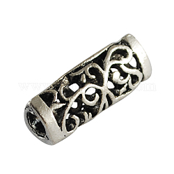 Alloy Tube Beads, Lead Free  & Nickel Free, Antique Silver, 31x12x11mm, Hole: 6mm