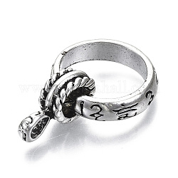 Impostazioni dell'anello in lega di zinco, base ad anello,  cadmio& piombo libero, argento antico, formato 10, diametro interno: 20mm