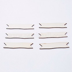 Holz Cabochons, Streifen, blanchierte Mandel, 86x19x2.5 mm