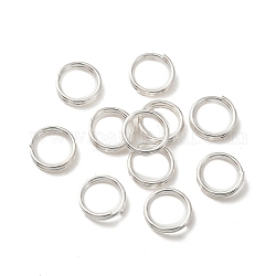 Латунные разрезные кольца, без свинца и без кадмия, кольца с двойной петлей, 925 серебро покрытием, 20 датчик, 8x2 мм, внутренний диаметр: 6.3 мм