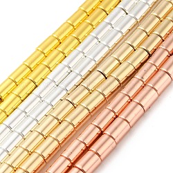 Brins de perles d'hématite non magnétiques synthétiques galvanisées, colonne, couleur mixte, 8x6mm, Trou: 1.2mm, Environ 52 pcs/chapelet, 16.14'' (41 cm)