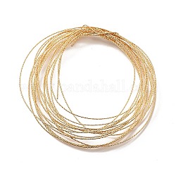 Filo di rame per la creazione di gioielli, tondo strutturato, vero placcato oro 18k, 20 gauge, 0.8mm, circa 16.40 piedi (5 m)/filo