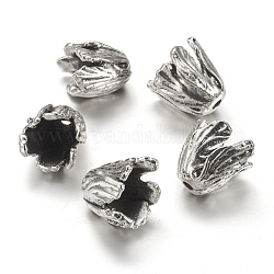 Tibetische Perlen Kappen & Kegel Perlen, Blume, Bleifrei & Nickel frei, Antik Silber Farbe, 16x18x18 mm, Bohrung: 3 mm, Innengröße: 9x9 mm