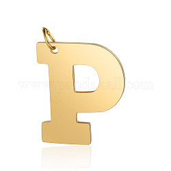 201 подвески из нержавеющей стали, буквы, золотые, letter.p, 29.5x25x1.5 мм, отверстие : 4.5 мм