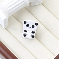 Cellulose Acetate(Resin) Claw Clip, Panda, White, 25x21x21mm