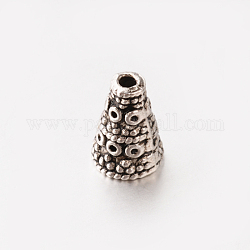 Apetalous Tibetan Style Alloy Bead Cone, Lead Free, Antique Silver, 10.5x7.5mm, Hole: 1.5mm