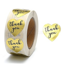 Adesivi di ringraziamento da 1 pollice, adesivi per etichette regalo in carta kraft autoadesiva, etichette adesive, a forma di cuore, oro, cuore: 25x25 mm, 500pcs / rotolo