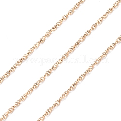 Chaînes de corde en laiton, soudé, véritables chaînes remplies d'or 14 carat, véritable 14k plaqué or, lien: 2x1.5x0.2 mm