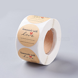 1.5 Inch Thank You Stickers, Self-Adhesive Kraft Paper Gift Tag Stickers, Adhesive Labels, Round, Tan, Flat Round: 38mm, 500pcs/roll