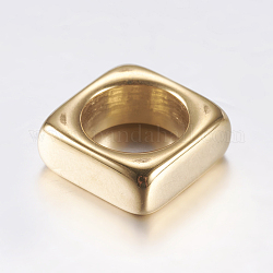 304 anelli di collegamento in acciaio inox, quadrato, oro, 12x12x4.5mm, 8mm diametro interno 