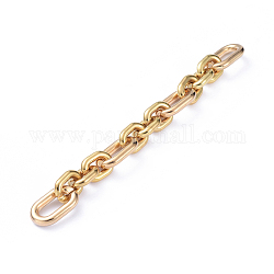 Handmade CCB Plastic Figaro Chains, Oval, for Jewelry Making, Golden, Link: 28x17x5mm, 20x14.5x4.5mm, 39.37 inch(1m)/strand