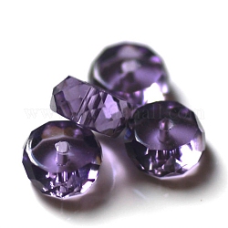 Perles d'imitation cristal autrichien, grade AAA, facette, plat rond, bleu foncé, 8x3.5mm, Trou: 0.9~1mm