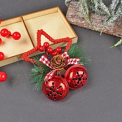 Decoración colgante de corona de estrellas de plástico, adornos colgantes para arbol de navidad, para regalo de fiesta decoración del hogar, rojo, 140x100mm