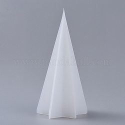Moules en silicone bricolage pyramide à six côtés, moules de résine, pour la résine UV, fabrication de bijoux en résine époxy, blanc, 68x76x155mm, Taille intérieure: 69x62 mm