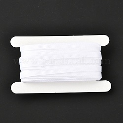 Polyester Ripsband, für DIY Handarbeit, Geschenkdekoration, weiß, 1/4 Zoll (5 mm), ca. 10.93 Yard (10m)/Karte