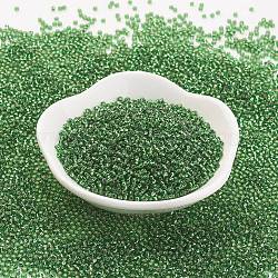 (codice toho tr-11-27b) perline di semi giapponesi toho, tondo, 11/0, (27b) verde erba rivestito in argento, 2x1.5mm, Foro: 0.5 mm, circa 900pcs/10g