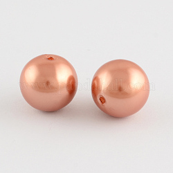 Perle tonde in plastica imitazione perla in abs, peachpuff, 20mm, Foro: 2.5 mm, circa 120pcs/500g