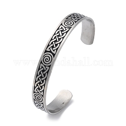 304 Stainless Steel Cuff Bangles, Enamel Trinity Knot Open Bangle, Stainless Steel Color, Inner Diameter: 2x2-1/2 inch(5x6.45cm)