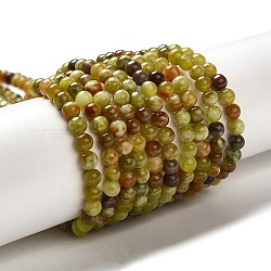 Chapelets de perles en serpentine naturelle, ronde, 4mm, Trou: 1mm, Environ 102 pcs/chapelet, 3.98'' (10.1 cm)