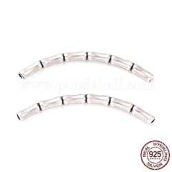 925 Sterling Silber Rohr Perlen, bambusförmig mit strukturiert, Antik Silber Farbe, 35x8x2.5 mm, Bohrung: 1.4 mm, ca. 20 Stk. / 10 g