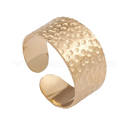 Placage ionique (ip) 304 anneaux de manchette ouverts en acier inoxydable pour femmes, véritable 14k plaqué or, nous taille 7 (17.3 mm)