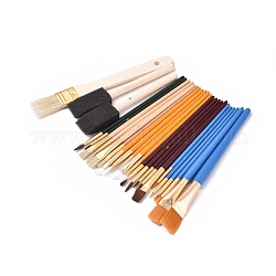Деревянные наборы ручек кистей, для акварельной масляной живописи, разноцветные, 15.4~21 см, 25 шт / комплект
