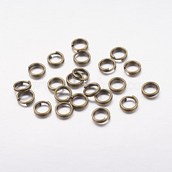 Anelli di ferro spezzati, anelli di salto a doppio anello, cadmio & nichel &piombo libero, bronzo antico, 5x1.4mm, circa  4.3mm diametro interno, circa 1300pcs/100g
