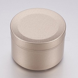 Frosted Round Aluminium Tin Cans, Aluminium Jar, Storage Containers for Cosmetic, Candles, Candies, with Slip-on Lid, Light Gold, 5x3.4cm, Capacity: 40ml(1.35 fl. oz)