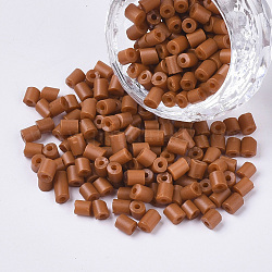 6/0ガラスラッパビーズ  焼き付け塗料  チョコレート  3.5~5x3.5~4mm  穴：1mm  約4500個/袋