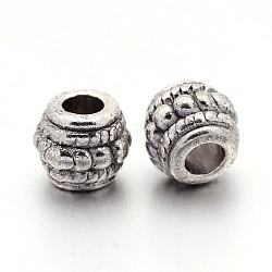 Perline argento tibetano, cadmio & nichel &piombo libero, barile, argento antico, 8x6.5mm, Foro: 3.5 mm
