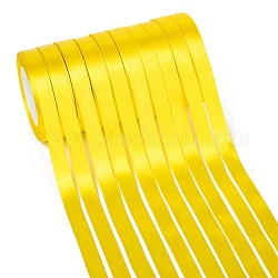 Einseitiges Satinband, Polyesterband, Gelb, Größe: etwa 5/8 Zoll (16 mm) breit, 25yards / Rolle (22.86 m / Rolle), 250yards / Gruppe (228.6m / Gruppe), 10 Rollen / Gruppe