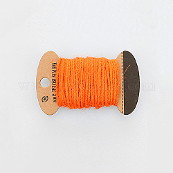 Джутовый шнур, джутовая нить, джутовый шпагат, 3 слой, для изготовления ювелирных изделий, оранжевые, 2 мм, около 10.93 ярда (10 м) / доска