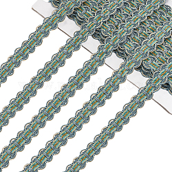 AHANDMAKER Gimp Braid Trim, 0.87 Inch 12.58 Yards Fabric Trim, Light Steel Blue Silver Fabric Trim, Upholstery Trim for Sewing Polyester Hand DIY Crafts Costume Home Decorative