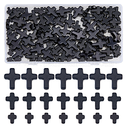 Дикосметик 6 нити 3 стиля синтетические бирюзовые бусины нити, окрашенные, крестик, чёрные, 10~20x8~15x3~4 мм, отверстие : 1 мм, около 20~38 шт / нитка, 15~15.75'' (38.1~40 см), 2 прядь / стиль