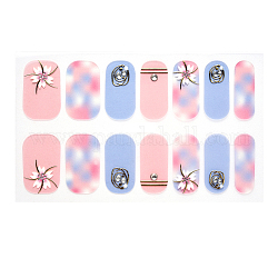Full Cover Nombre Nagelsticker, selbstklebend, für Nagelspitzen Dekorationen, Farbig, 24x8 mm, 14pcs / Blatt