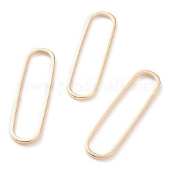 Brass Linking Rings, Long-Lasting Plated, Oval, Real 24K Gold Plated, 33x9x1mm, Inner Diameter: 31x7mm