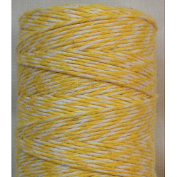 4 fil de coton macramé, corde de coton torsadée, pour l'artisanat, emballage cadeau, jaune, 1mm, environ 32.8 yards (30 m)/rouleau